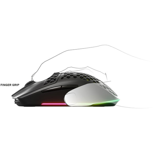 SteelSeries Aerox 3 Wireless Gaming Mouse - Bluetooth - USB Type C - Optical - 6 Button(s) - Black