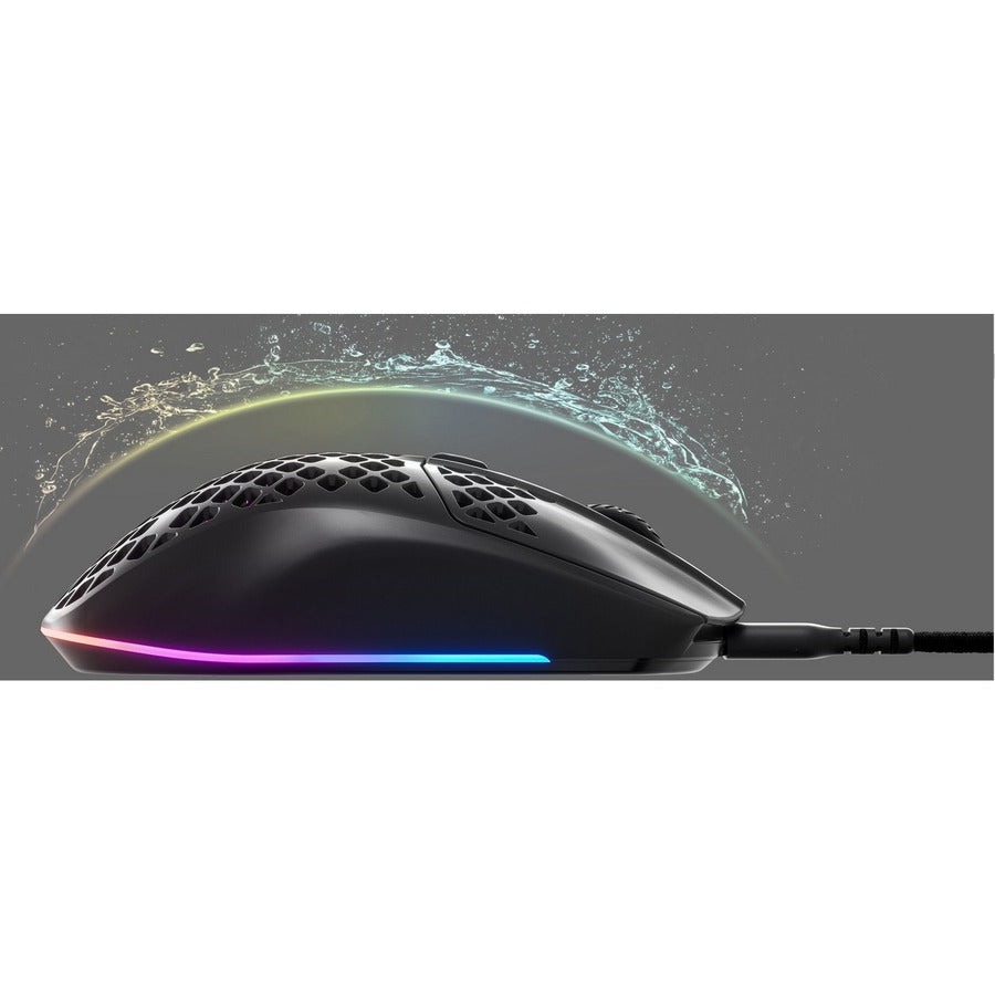 SteelSeries Aerox 3 Wireless Gaming Mouse - Bluetooth - USB Type C - Optical - 6 Button(s) - Black