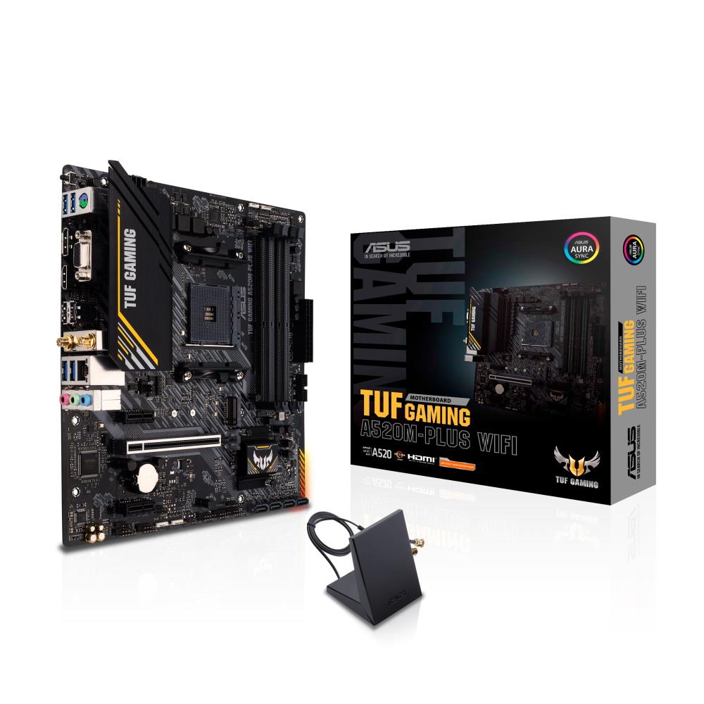 ASUS TUF Gaming A520M-Plus WiFi AMD A520 AM4 DDR4 Wi-Fi 5 Micro ATX Motherboard