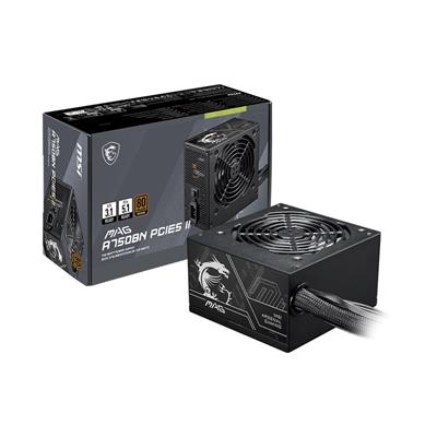 MSI MAG A750BN PCIE5 II 750W 80 PLUS Bronze ATX 3.1 Power Supply