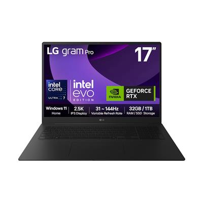 LG Gram Pro 17 Inch WQXGA 144Hz Core Ultra 7 RTX 5050 Laptop