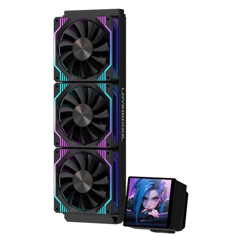 LovingCool DP-01 Series โ 360mm Screen Water Cooling (Black Edition)