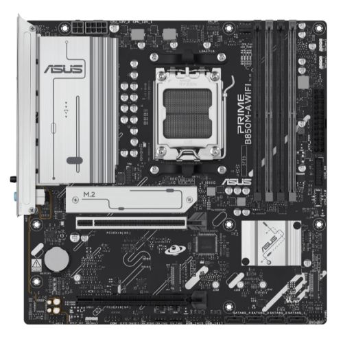 Asus PRIME B850M-A WIFI, AMD B850, AM5, Micro ATX, 4 DDR5, HDMI, 2 DP, Wi-Fi 6E, 2.5G LAN, 3x M.2