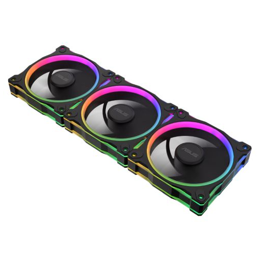 Asus Prime MR120 ARGB 120mm PWM Case Fans (3 Pack), Sleeve Bearing, 28mm Frame, Dual-Sided Lighting, 1600 RPM, Black