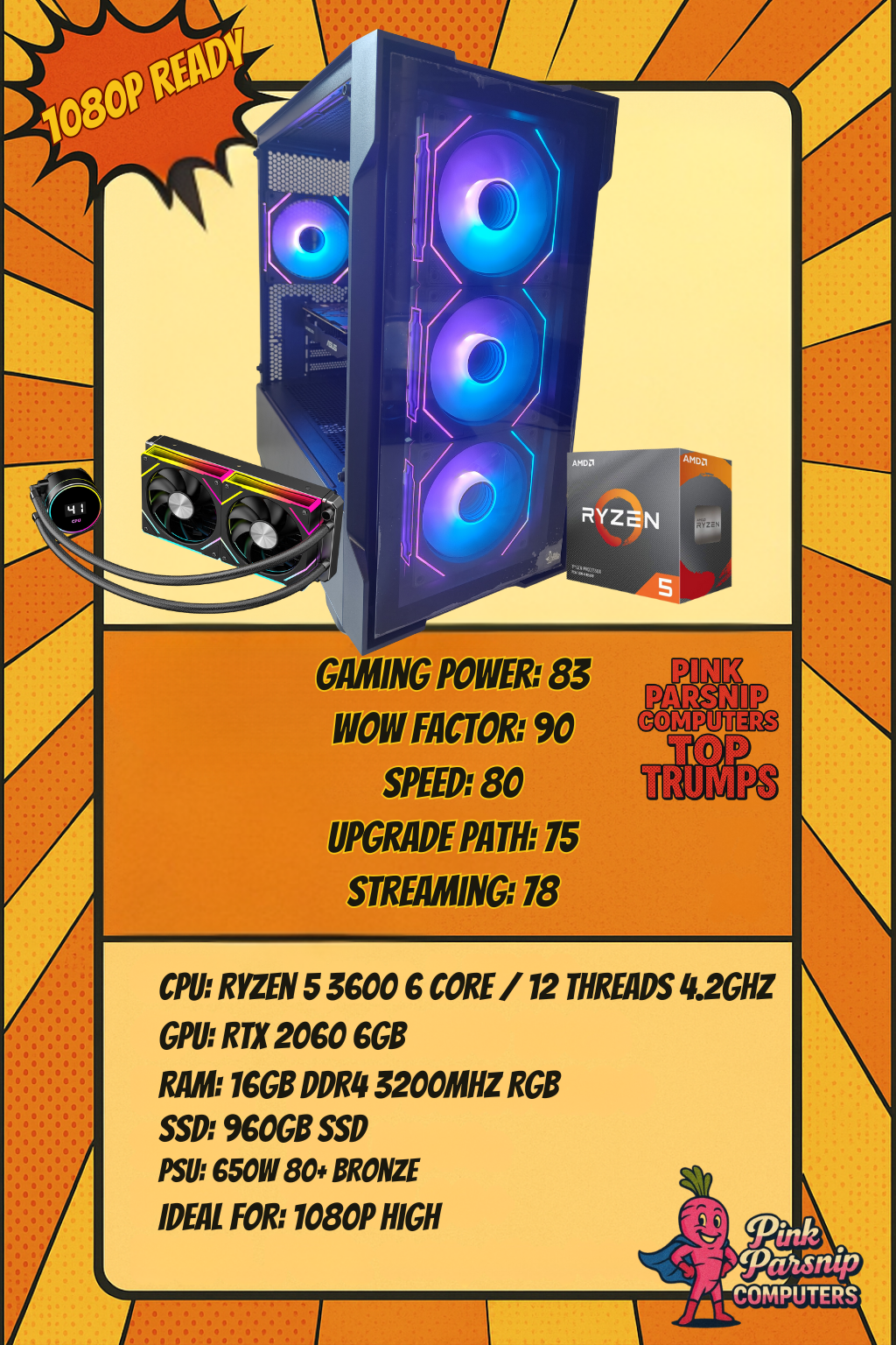 Phoenix Bolt โ RTX 2060 | Ryzen 5 3600 | 16GB RAM | 960GB SSD
