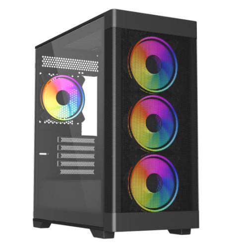 Vida Zephyr V2 Micro ATX Case - Black ARGB Tempered Glass