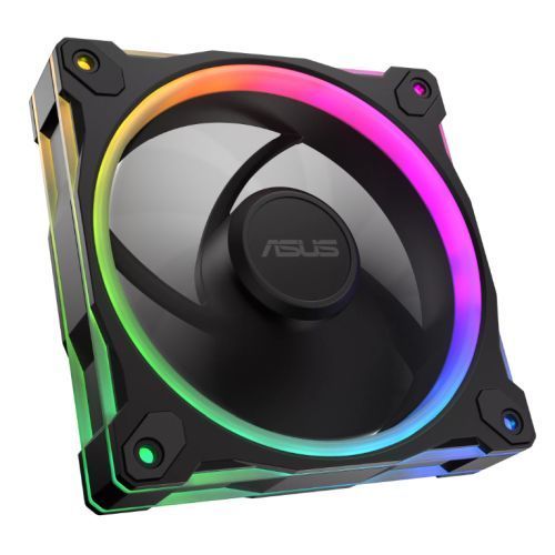 Asus Prime MR120 ARGB Reverse Blade 120mm PWM Case Fan, Sleeve Bearing, 28mm Frame, Dual-Sided Lighting, 1600 RPM, Black