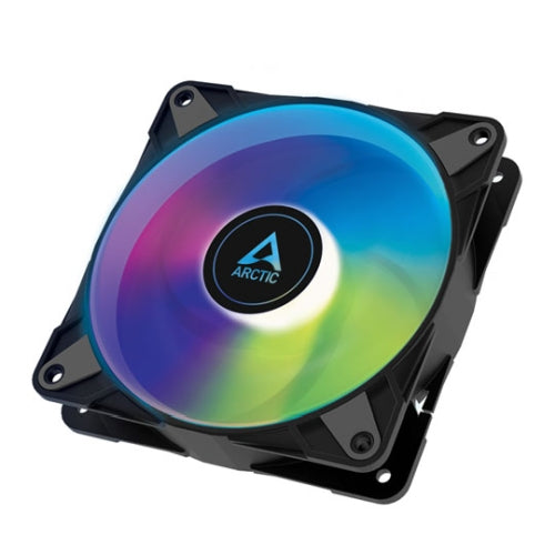 ARCTIC 120mm P12 Pressure Optimised PWM PST ARGB Case Fan, Fluid Dynamic, 12 LEDs, 0-2000 RPM, 0dB Mode, Black