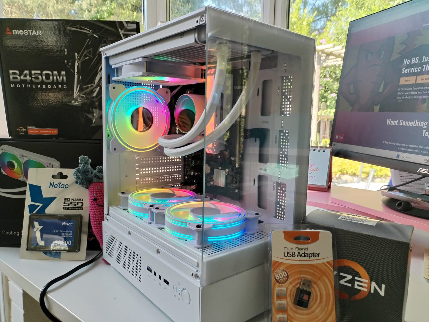 Celcius | Ryzen 5 2400G | 16GB RGB RAM | 512GB SSD | ARGB Watercooled White Build
