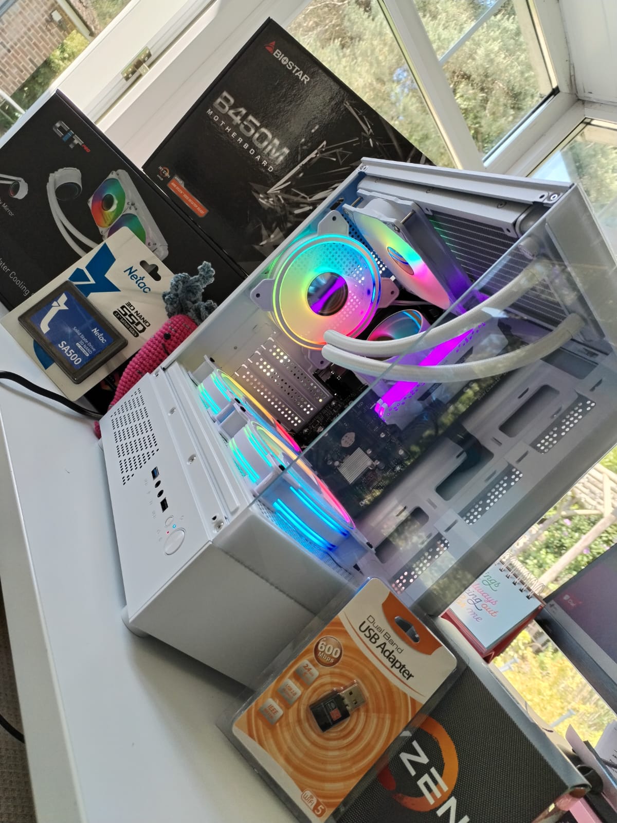 Celcius | Ryzen 5 2400G | 16GB RGB RAM | 512GB SSD | ARGB Watercooled White Build