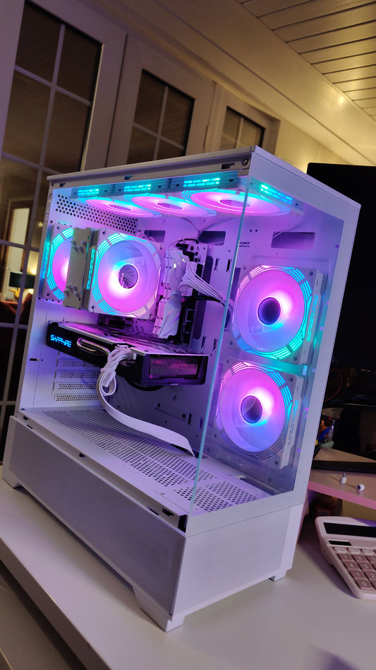 The Mason Bargain Starter Bundle – Ryzen 5 • RX 480/580 8GB • 16GB RAM • 500GB SSD• 100Hz Monitor • Full White Gaming Setup