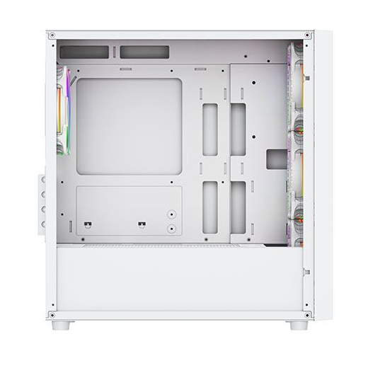 Vida Lucid White ARGB Gaming Case w/ Glass Front & Side, Micro ATX, 4x ARGB Infinity Fans