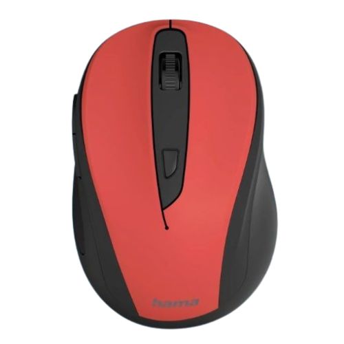 Hama MW-400 V2 Compact Wireless Optical Mouse, 6 Buttons, 800-1600 DPI, Black/Red