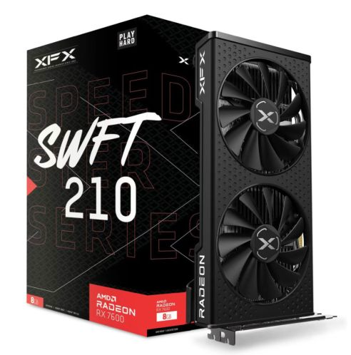 XFX RX7600 Speedster SWFT210 Core, 8GB DDR6, HDMI, 3 DP, 2655MHz Clock