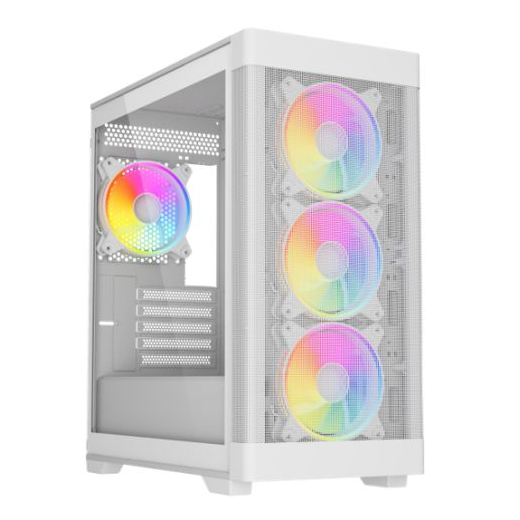 White 1440p Gaming PC & Pick Your GPU Ryzen 7 5700X (RTX 5060 / RX 9060 XT / Intel Arc B580)