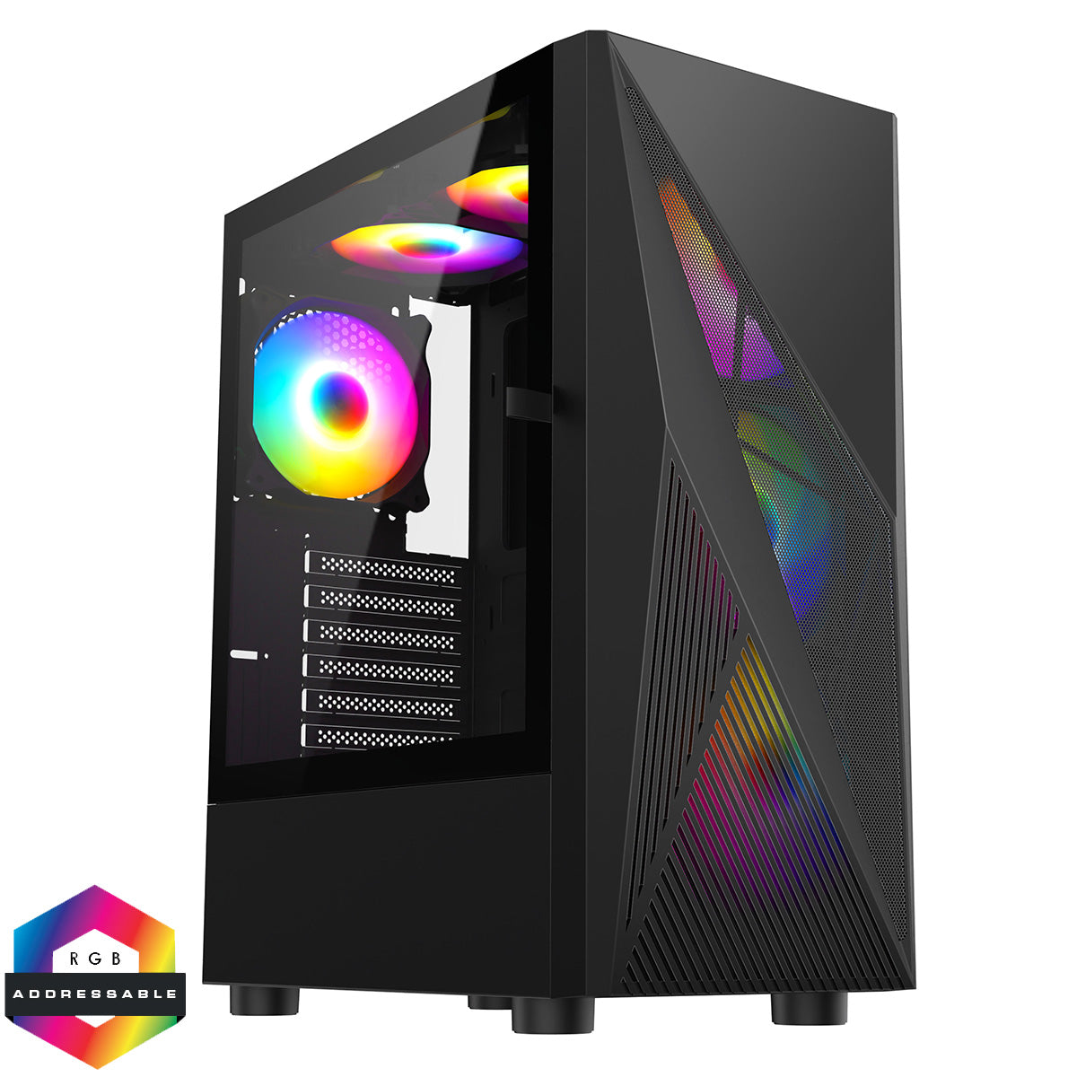 The Brandon 1080p โ Ryzen 3 3300X, RX 580 8GB, 16GB RAM, 2TB SSD, Windows 11 โ CiT Falcon ARGB Gaming PC