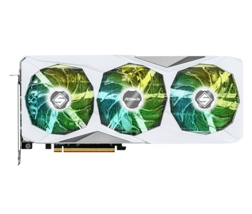 Asrock RX7700 XT Steel Legend 12GB OC, PCIe4, 12GB DDR6, HDMI, 3 DP, 2599MHz Clock, RGB, White, Overclocked - Pink Parsnip Computers