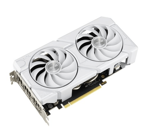 Asus DUAL RTX4060 EVO White OC, 8GB DDR6, HDMI, 3 DP, 2535MHz Clock, Overclocked - Pink Parsnip Computers