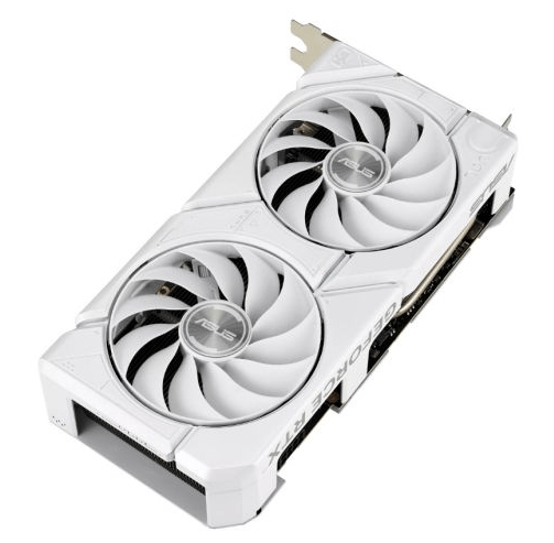 Asus DUAL RTX4060 EVO White OC, 8GB DDR6, HDMI, 3 DP, 2535MHz Clock, Overclocked - Pink Parsnip Computers