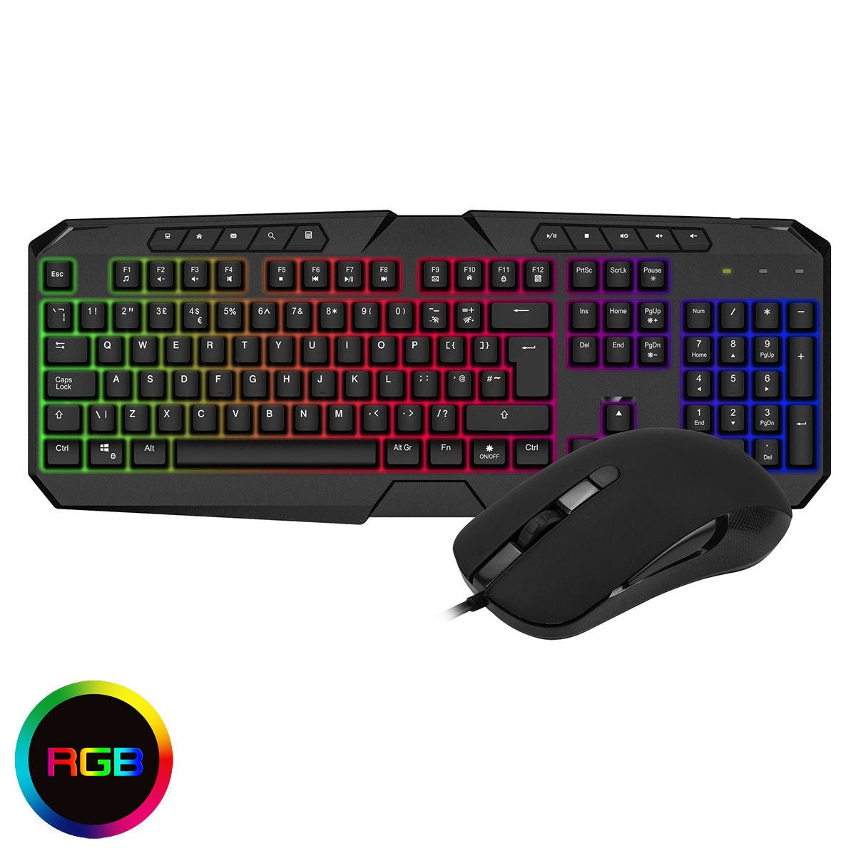 Avenger Rainbow Keyboard and Mouse Kit - Pink Parsnip Computers