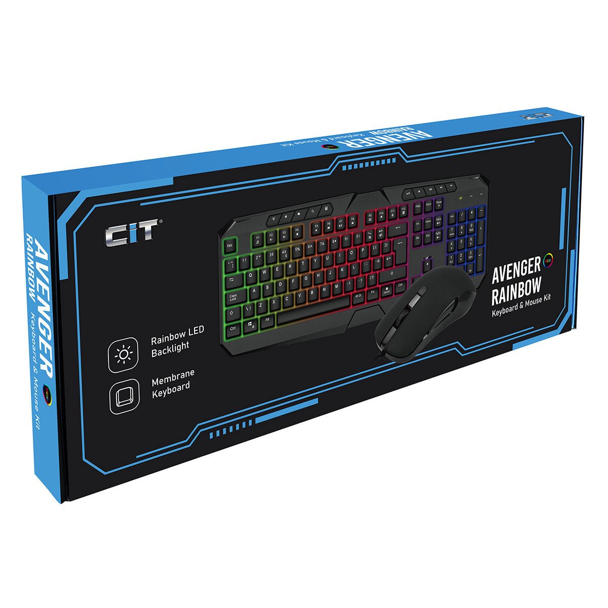 Avenger Rainbow Keyboard and Mouse Kit - Pink Parsnip Computers