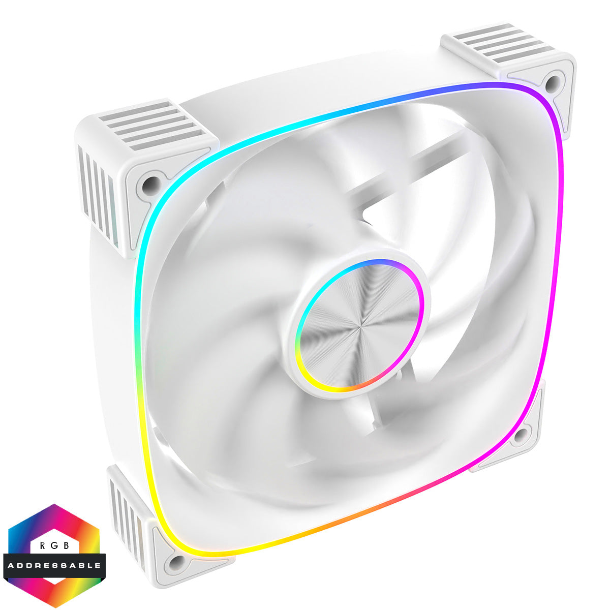 CiT Solar 120mm ARGB White 4pin PWM PC Cooling Fan