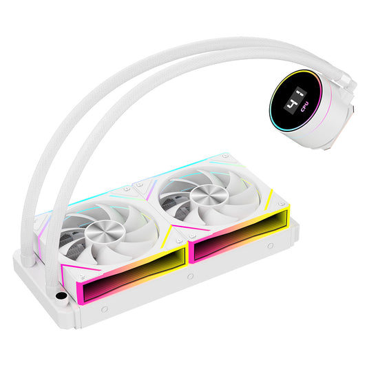 Cooler: CiT Pro Glacier 240mm White AIO with Temperature Display