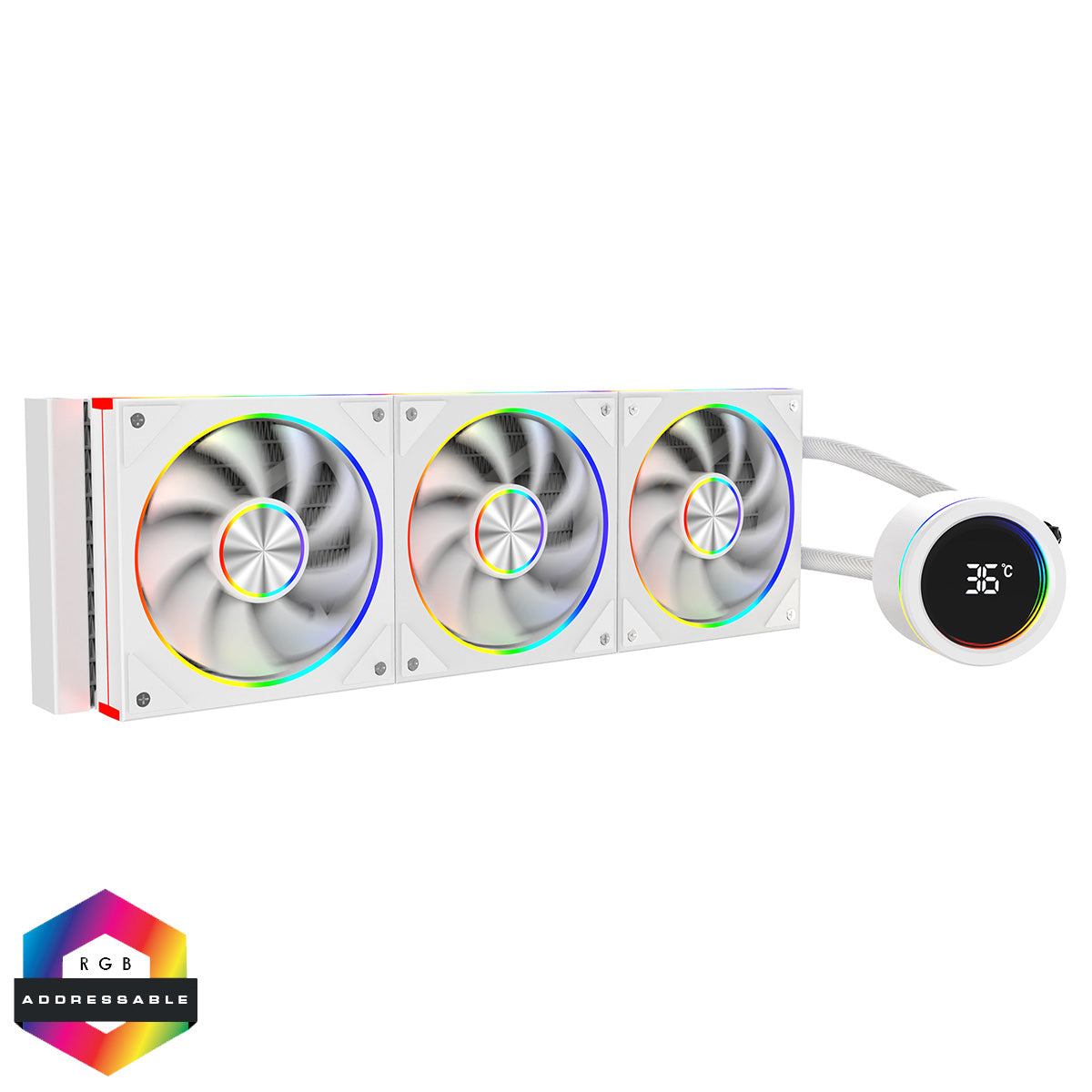 CiT Pro Saturn Watercooler 360mm White With Display