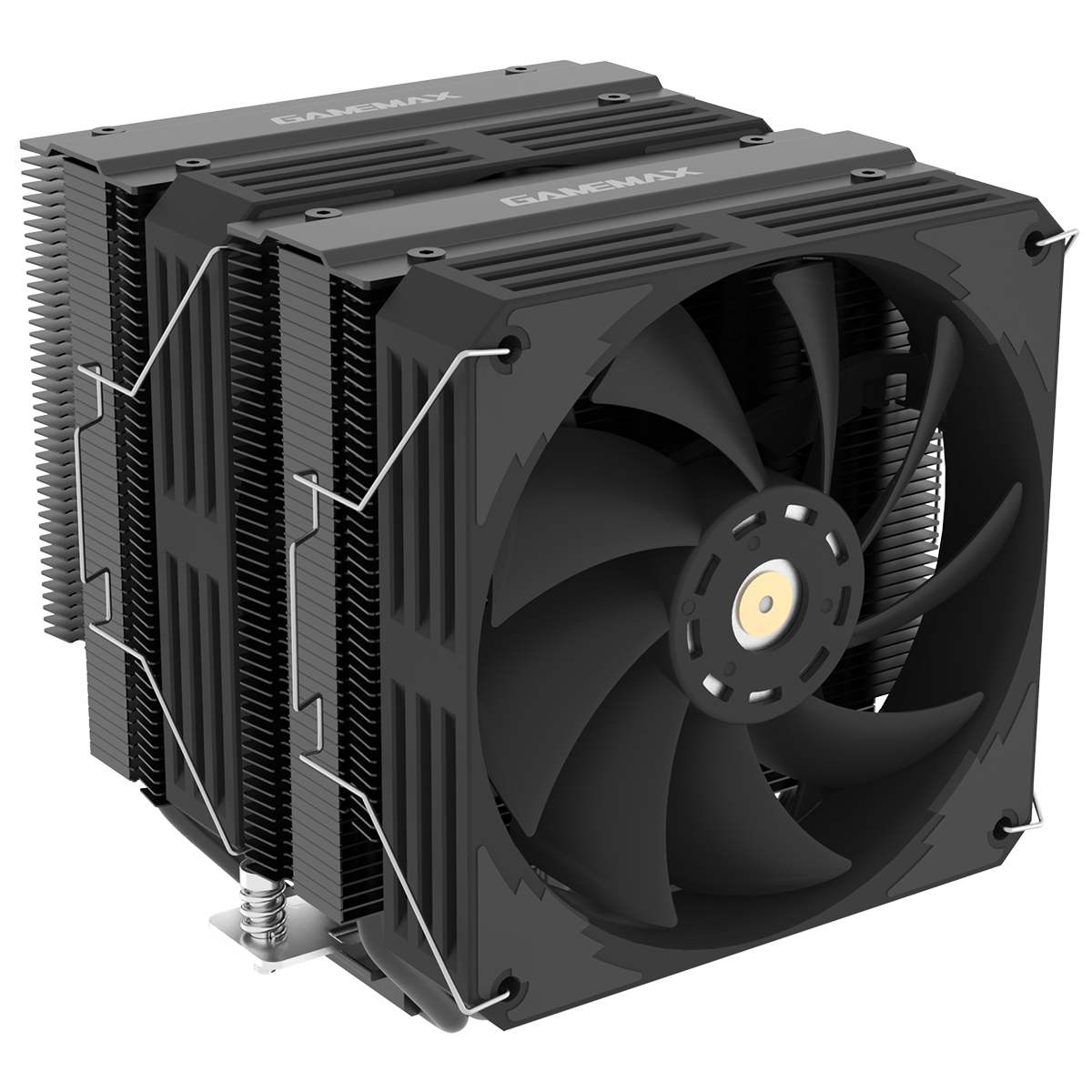 GameMax Twin600 Dual-Tower Black CPU Cooler With 120mm Fluid Dynamic Bearing PWM Fan 6 x 6mm Heat Pipes TDP 250W
