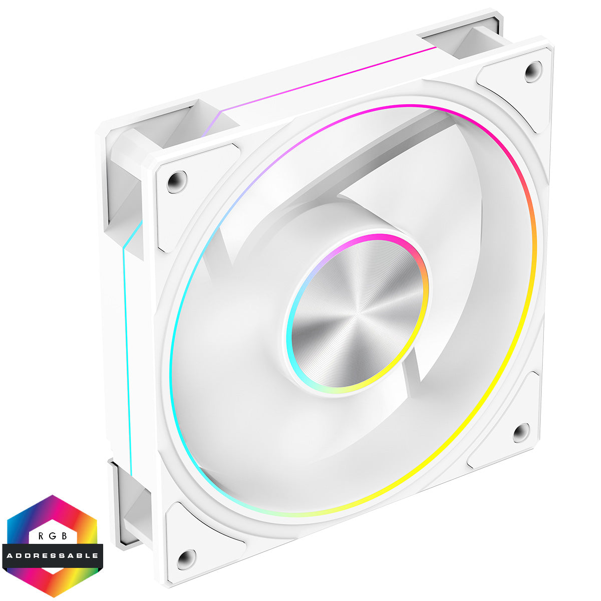 Powercool Airflow 120mm ARGB White 4pin PWM PC Cooling Fan