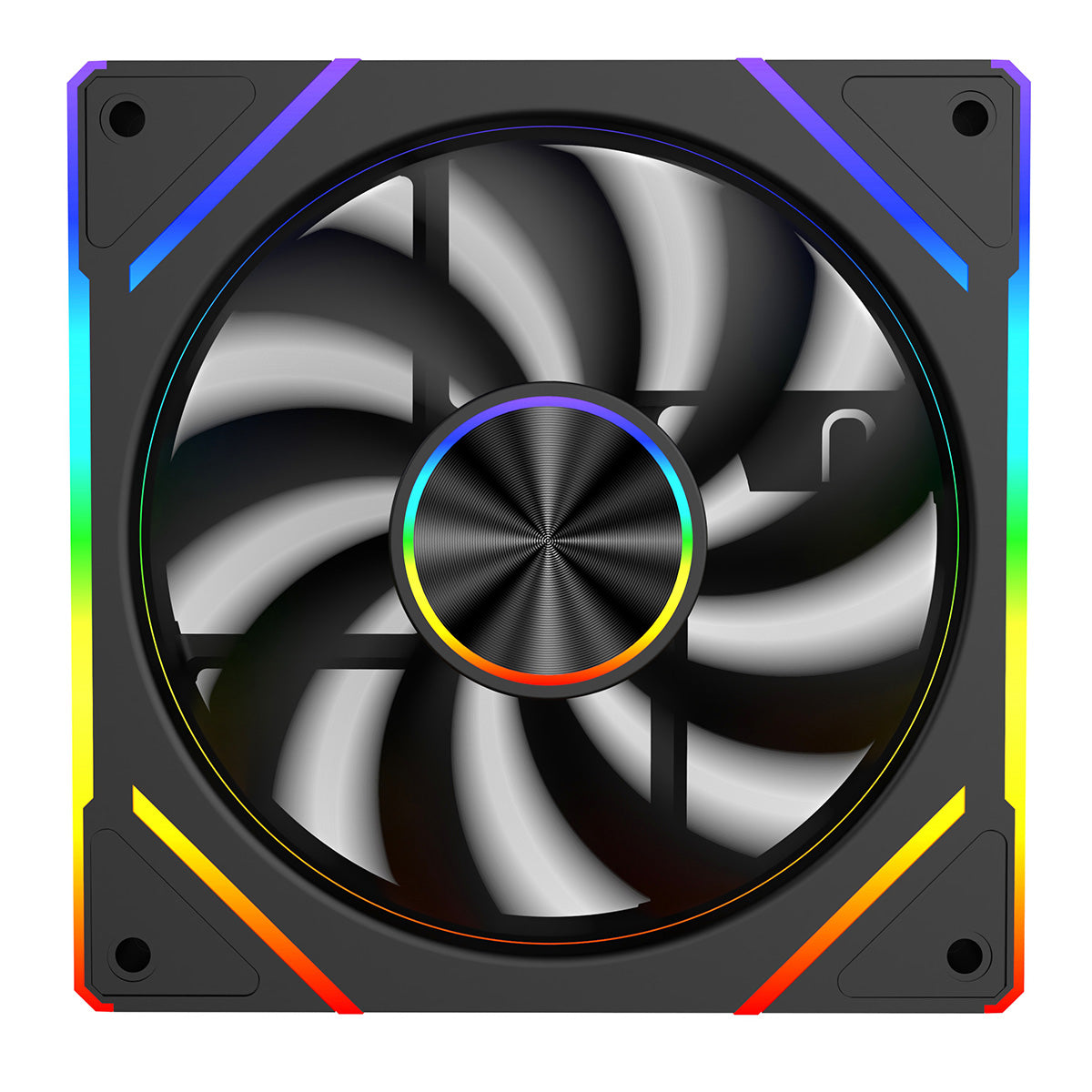Powercool Aura 120mm ARGB PWM Infinity Fan โ Triple Pack (Black)