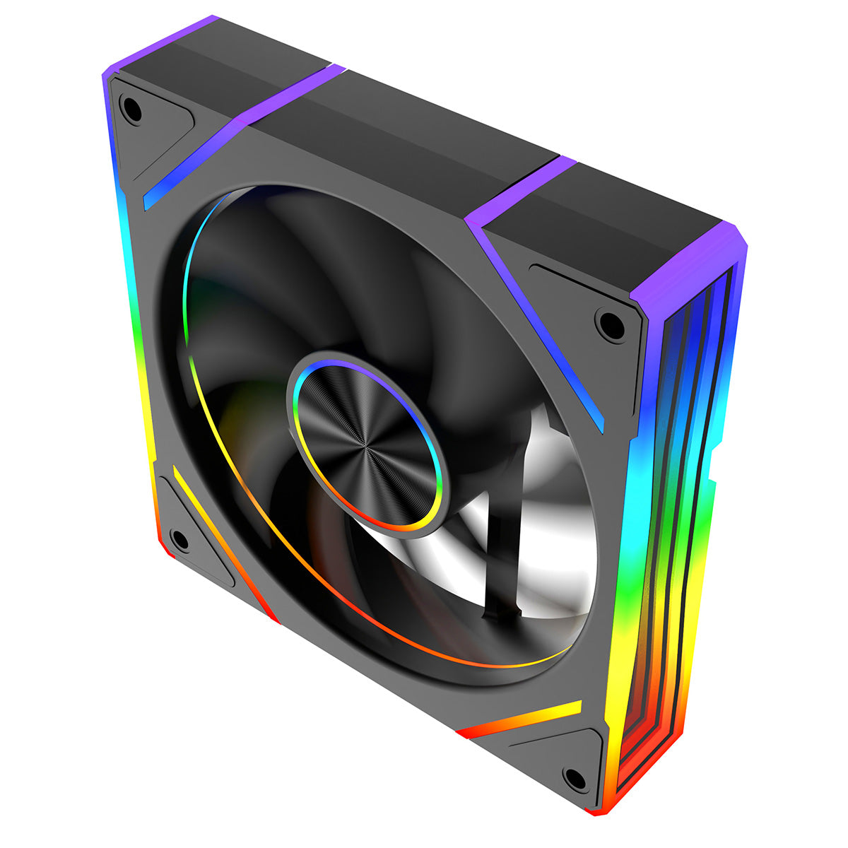 Powercool Aura 120mm ARGB PWM Infinity Fan โ Triple Pack (Black)