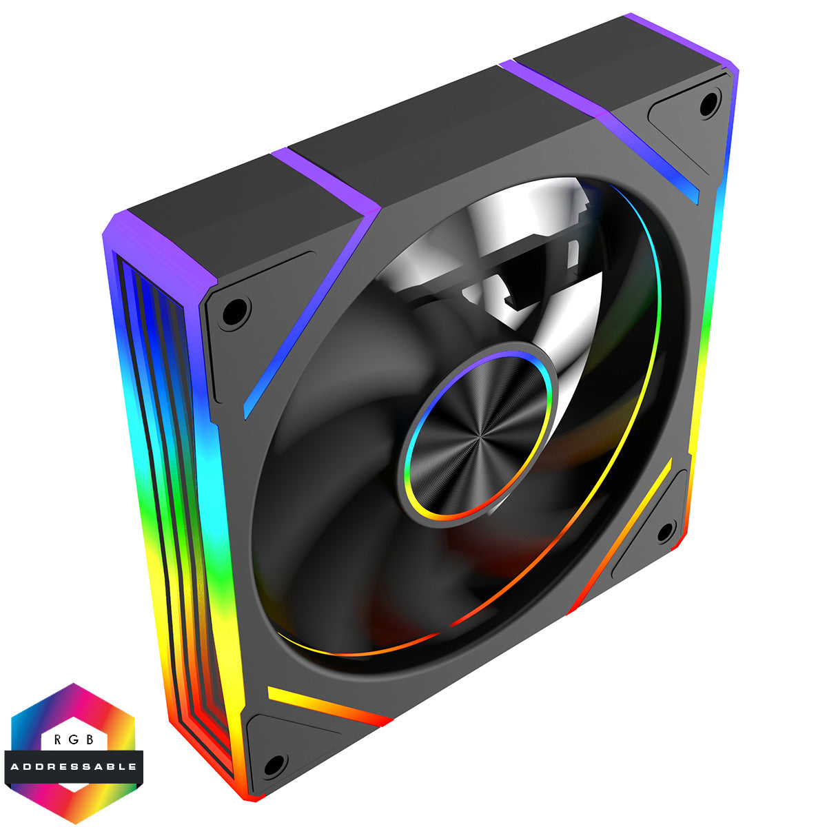 Powercool Aura 120mm ARGB Black 4pin PWM PC Cooling Infinity Fan