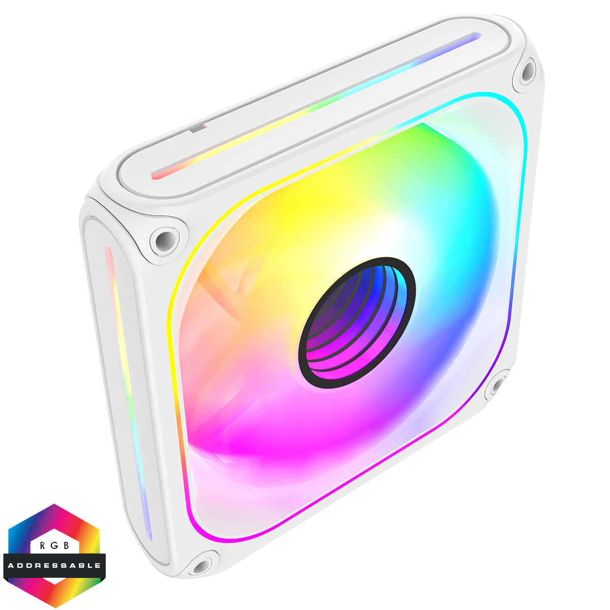 Powercool Breeze 120mm ARGB White 4pin PWM PC Cooling Infinity Reverse Fan