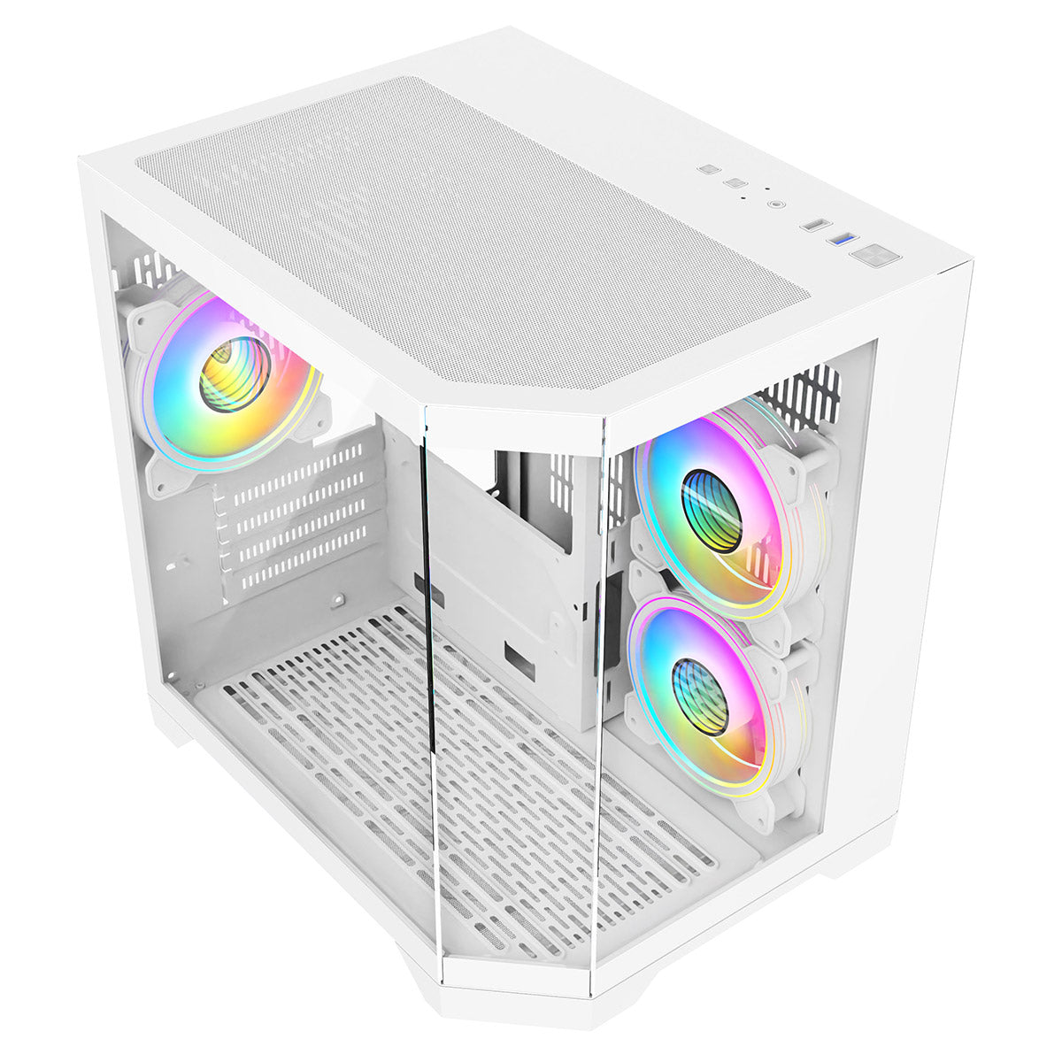 Eclipse 240 โ Dual-Chamber Micro-ATX Case (White Celsius Edition, with 3ร Infinity ARGB Fans)