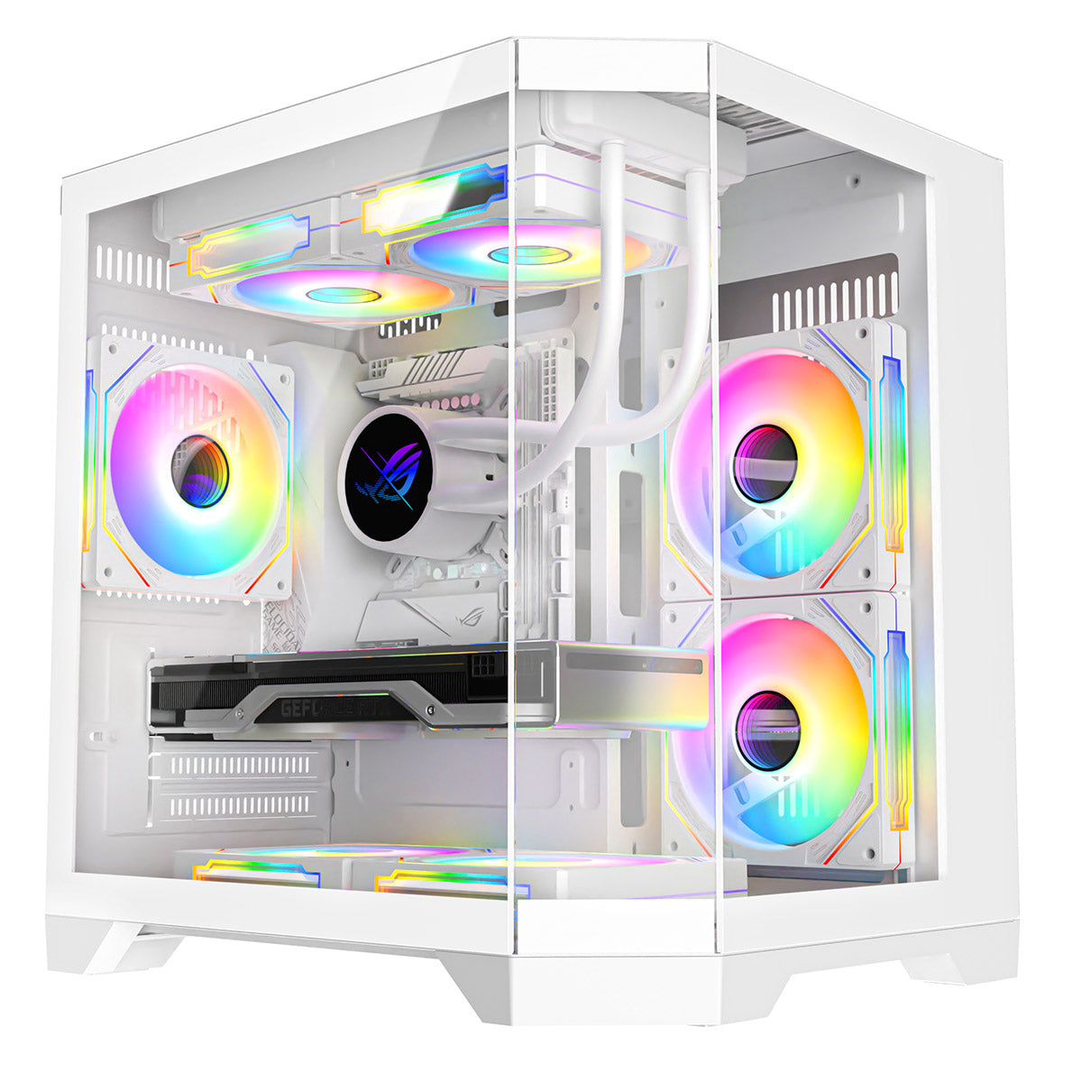Eclipse 240 โ Dual-Chamber Micro-ATX Case (White Edition, with 3ร Infinity ARGB Fans)