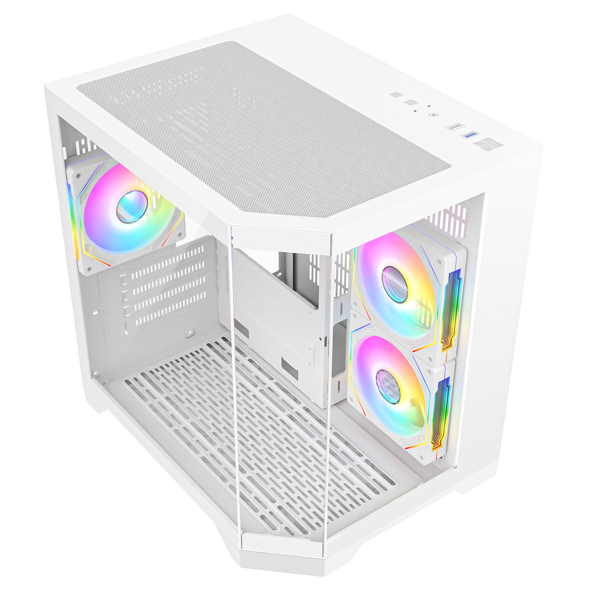 Eclipse 240 โ Dual-Chamber Micro-ATX Case (White Edition, with 3ร Infinity ARGB Fans)