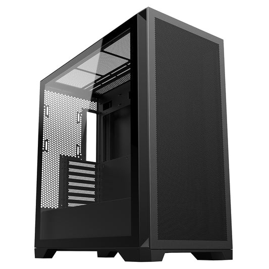 CiT Pro Creator XR Mid-Tower ATX PC Black Gaming Case With Mesh Front Panel and Tempered Glass Side Panel and 7 x ARGB Fans
