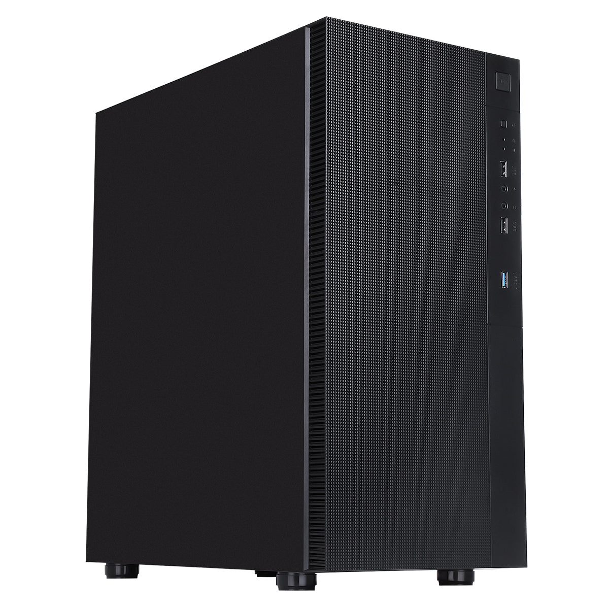 CiT Silent ES Black Mid-Tower Low Noise Computer Case with 2 x 120mm PWM Cooling Fans Included Sound Dampening Material
