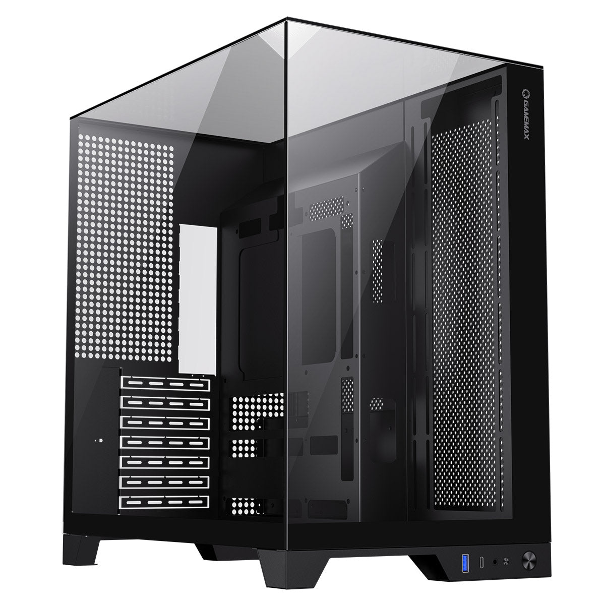 GameMax Infinity Plus Black ATX Three-Sided Tempered Glass Gaming Case