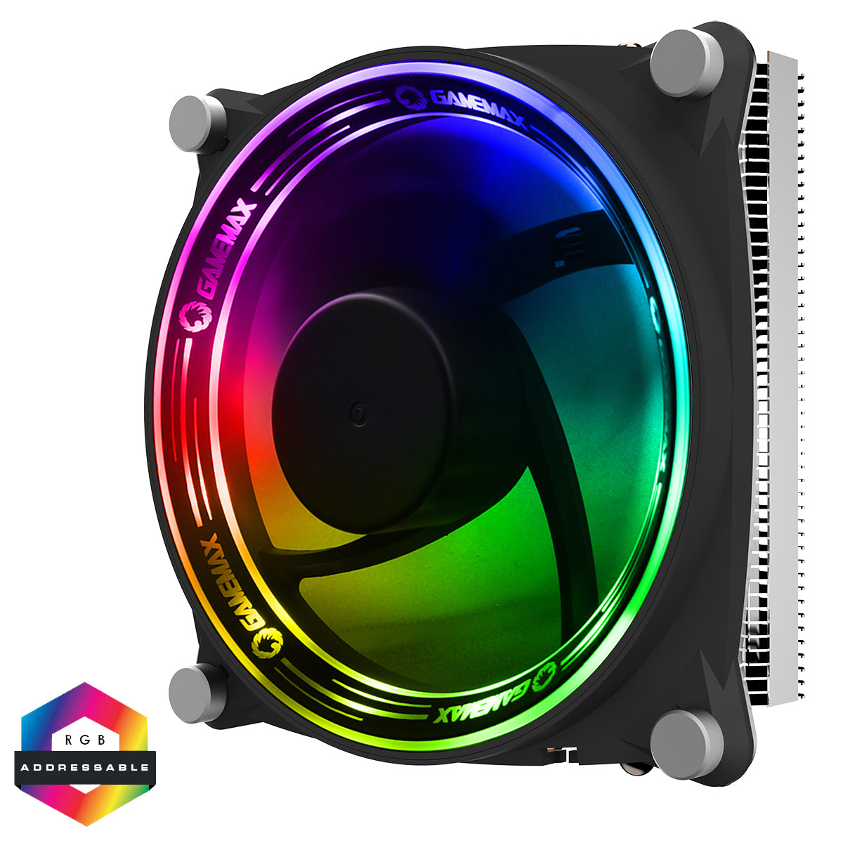 GameMax Gamma 300 Rainbow ARGB Low Profile CPU Cooler Aura Sync 3 Pin