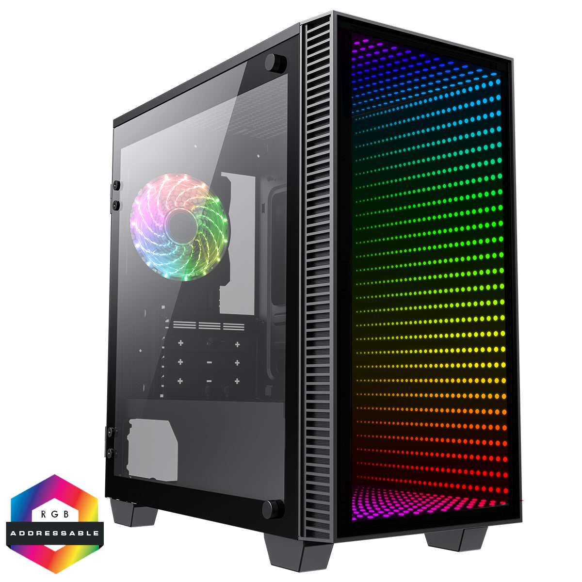 GameMax Abyss Mini ARGB Gaming Case 1x ARGB fan 1x ARGB Hub
