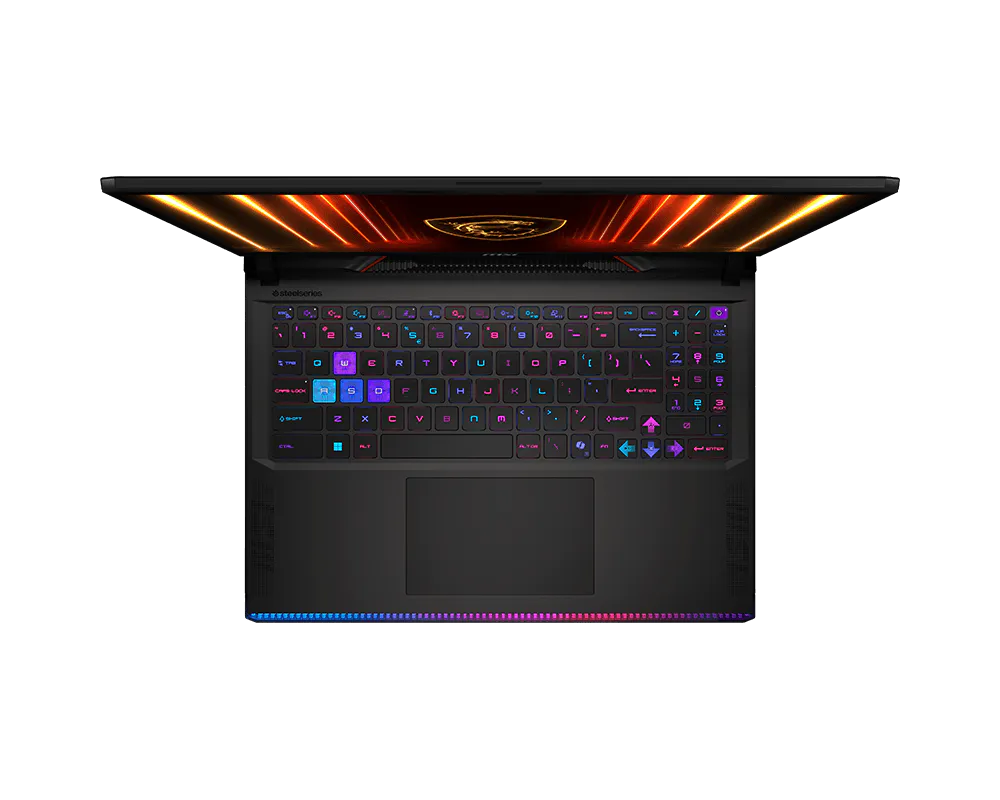 MSI Raider 16 HX AI RTX5070 Ti gaming laptop RGB keyboard
