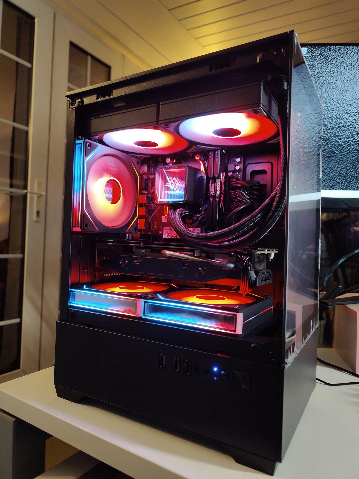 The Snowman (Also available in Black) — Ryzen 5 • AMD RX 8GB • 16GB • 240mm AIO • White RGB Gaming PC