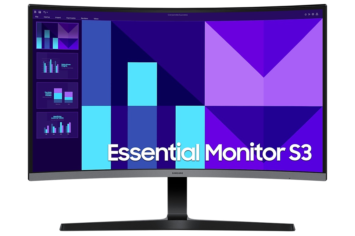 Samsung S39GD 27 inch LS27D396GAUXXU curved monitor, front view