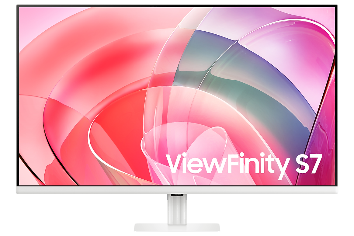 Samsung ViewFinity S7 S70D 32 inch LS32D701EAUXXU white monitor, front view