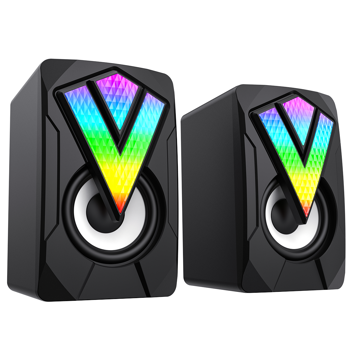 GameMax SR01 RGB Wired PC Gaming Speakers With USB2.0 Power and AUX 3.5mm Cable