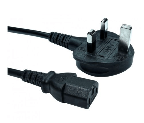 UK Power Lead, Kettle Lead, Moulded Plug, 5A, 1.8 Metres - Pink Parsnip Computers