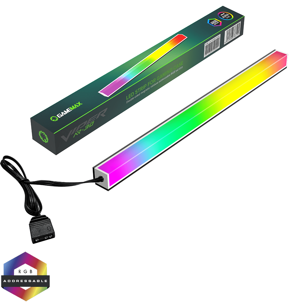 Viper AR - 30 Double Side Magnetic Rainbow ARGB LED Strip - Pink Parsnip Computers