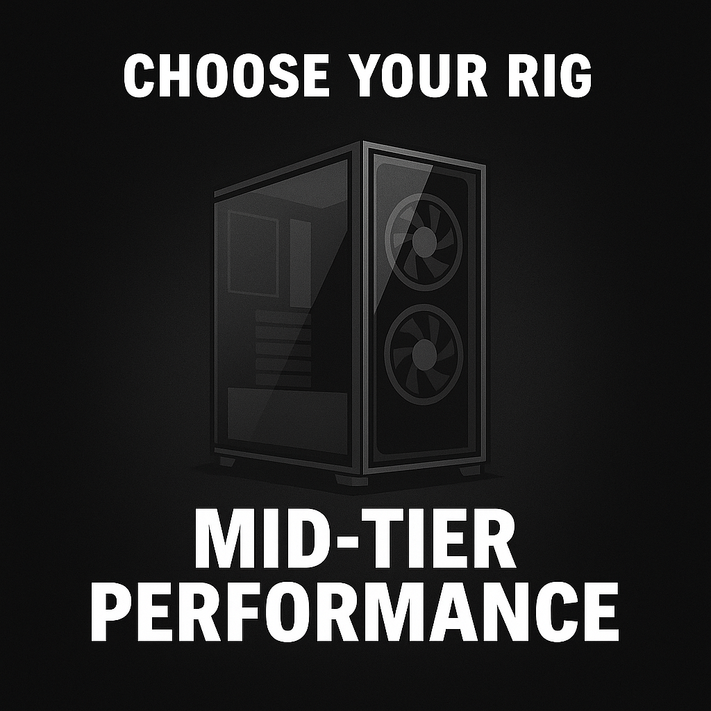 Clean Black - Mid Tier Gaming PCs